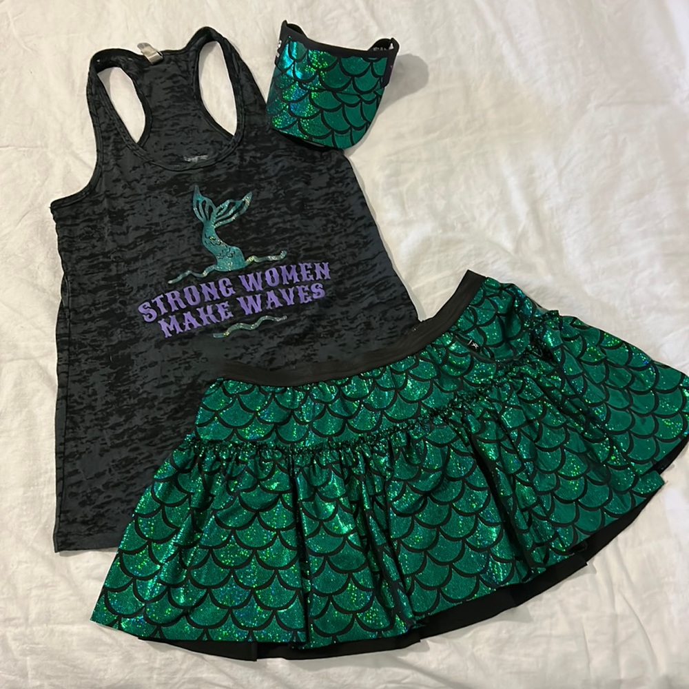 Sparkle Athletic Skirt/Visor/Tank